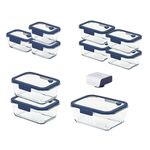 [NEOPLAM] GLACE Z Glass Vacuum Airtight Container 11-Piece Set – Blue, A Revolutionary Vacuum Airtight Container Made Entirely of Glass